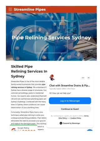 Pipe Relining Services Sydney