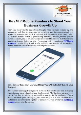 VIP Mobile Number