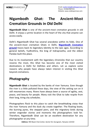 Nigambodh Ghat -The Ancient-Most Cremation Grounds in Old Delhi