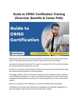 Guide to CRISC Certification Training (Overview, Benefits & Career Path)