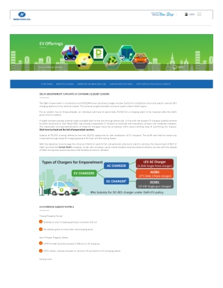 DELHI GOVERNMENT'S PRIVATE EV CHARGING SUBSIDY SCHEME