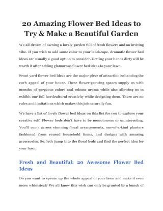 20 Amazing Flower Bed Ideas to Try & Make a Beautiful Garden