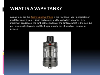 What is a Vape Tank?