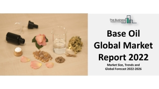 Base Oil Market Booming Trends, Outstanding Growth, Status And Forecast 2031