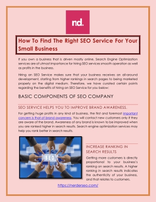 How To Find The Right SEO Service For Your Small Business