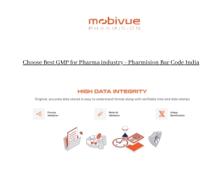 Choose Best GMP for Pharma industry - Pharmision Bar Code India