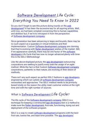 Software Development Life Cycle Everything You Need To Know In 2022