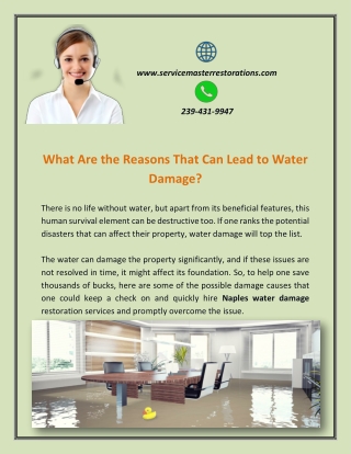 Get Water Damage Services In Naples