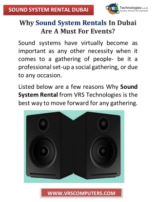 Why Sound System Rentals In Dubai Are A Must For Events?