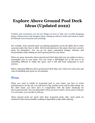 Explore Above Ground Pool Deck Ideas (Updated 2022)
