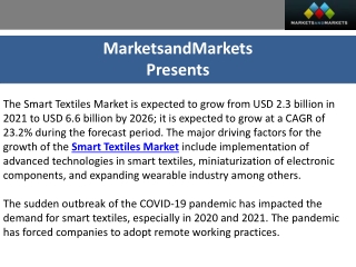 Smart Textiles Market Size, Share & Growth by Manufacturer and Regions 2026