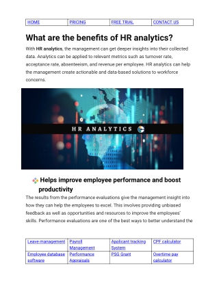 What are the benefits of HR analytics