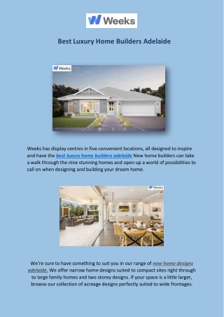Best Luxury Home Builders Adelaide