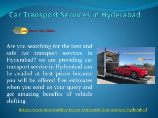 Car Transport Services in Hyderabad
