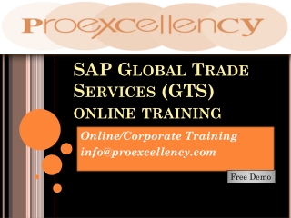 Proexcellency provides SAP  GTS online training.