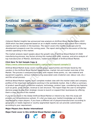 Artificial Blood Market