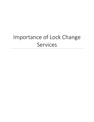 Lock change services