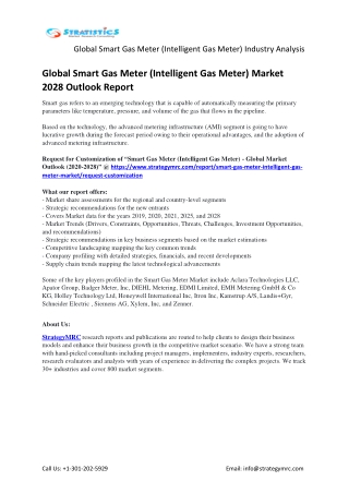 Global Smart Gas Meter (Intelligent Gas Meter) Market Overview Analysis