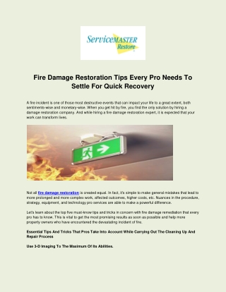 Fire Damage Repair Services In Cape Coral