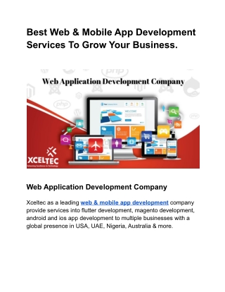 Best Web & Mobile App Development Services To Grow Your Business.