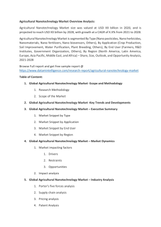 Agricultural Nanotechnology Market Size Analysis 2022