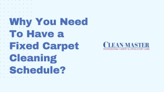 Why You Need To Have a Fixed Carpet Cleaning Schedule