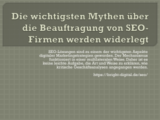 Die wichtigsten Mythen über die Beauftragung von SEO-Firmen werden widerlegt