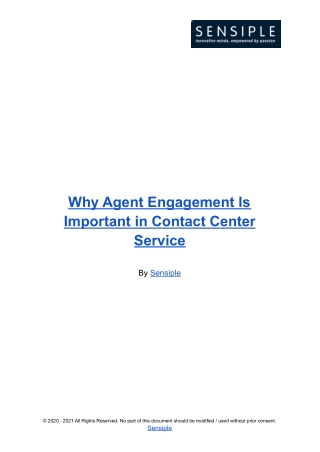 Why Agent Engagement Is Important in Contact Center Service