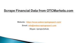 Scrape Financial Data from OTCMarkets.com