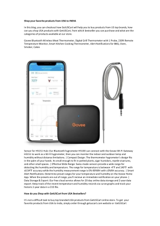Govee Bluetooth Wireless Meat Thermometer, Digital Grill Thermometer with 1 Prob