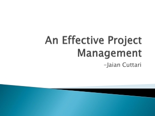 Jaian Cuttari- An Effective Project Management