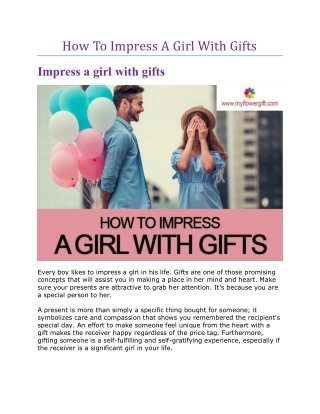 How To Impress A Girl With Gifts