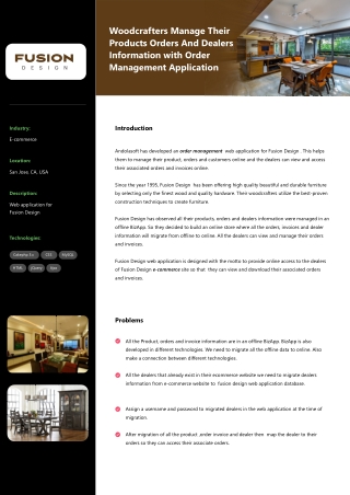 Woodcrafters Manage Their Products Orders With Order Management Application