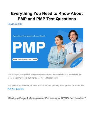 Everything You Need to Know About PMP and PMP Test Questions