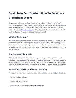 Blockchain Certification_ How To Become a Blockchain Expert-William Paterson University