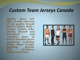 Custom Team Jerseys Canada