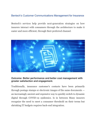 Bentech’s Customer Communications Management for Insurance