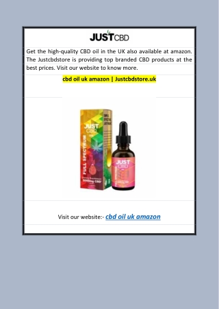 cbd oil uk amazon Justcbdstore.uk