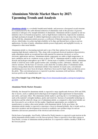 Aluminium Nitride Market Share by 2027