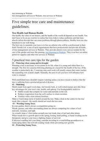 Five Simple Tree Care And Maintenance Guidelines