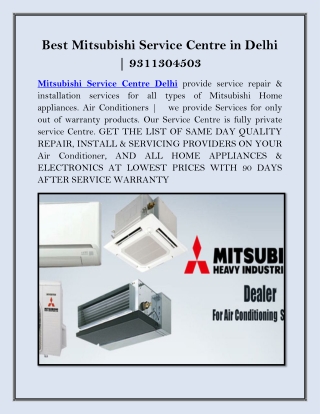 Best Mitsubishi Service Centre in Delhi