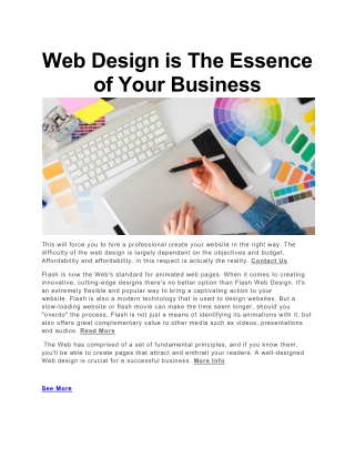 Web Design is The Essence of Your Business