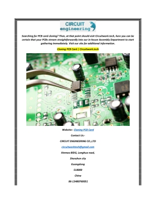 Cloning PCB Card  Circuitwork.tech