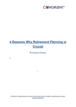 4 Reasons Why Retirement Planning is Crucial