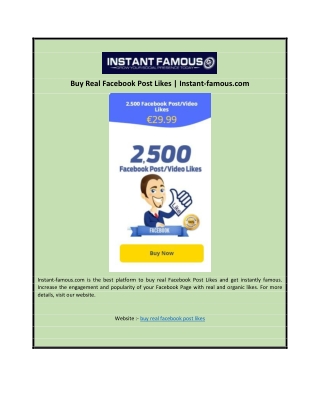 Buy Real Facebook Post Likes