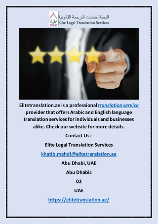 Translation Service | Elitetranslation.ae