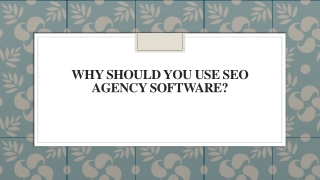 Why Should You Use SEO Agency Software