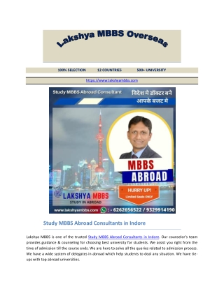 Best Consultant for MBBS Abroad in Indore