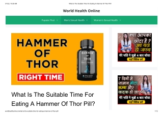 What Is The Suitable Time For Eating A Hammer Of Thor Pill?