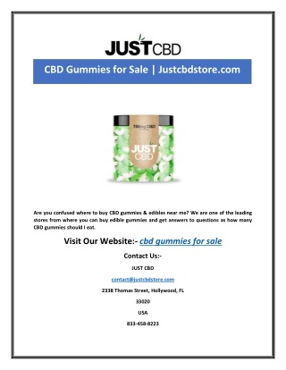 CBD Gummies for Sale | Justcbdstore.com